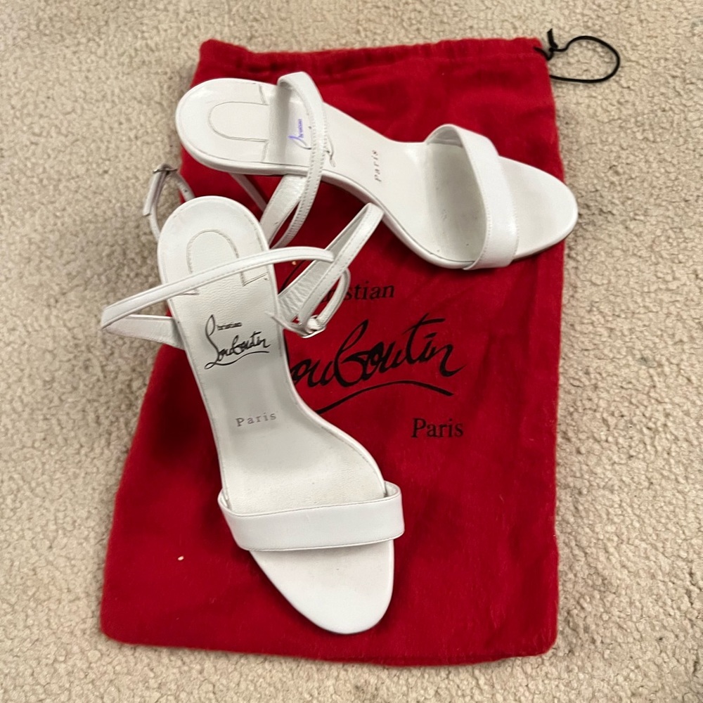 White heels Christian Louboutin